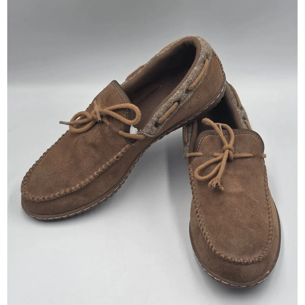 Patagonia Brown Suede Moc Toe Boat Shoes Wool Lined‎ Moccasin Mens Size 8